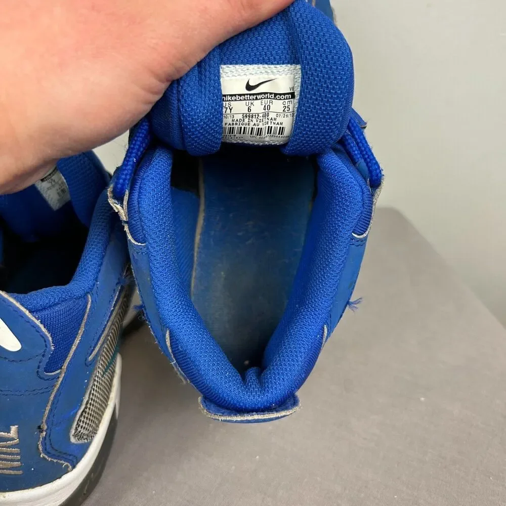 Nike shoes youth 7Y blue lace strap air turf raider 599812-400 NEEDS LACES‎ READ